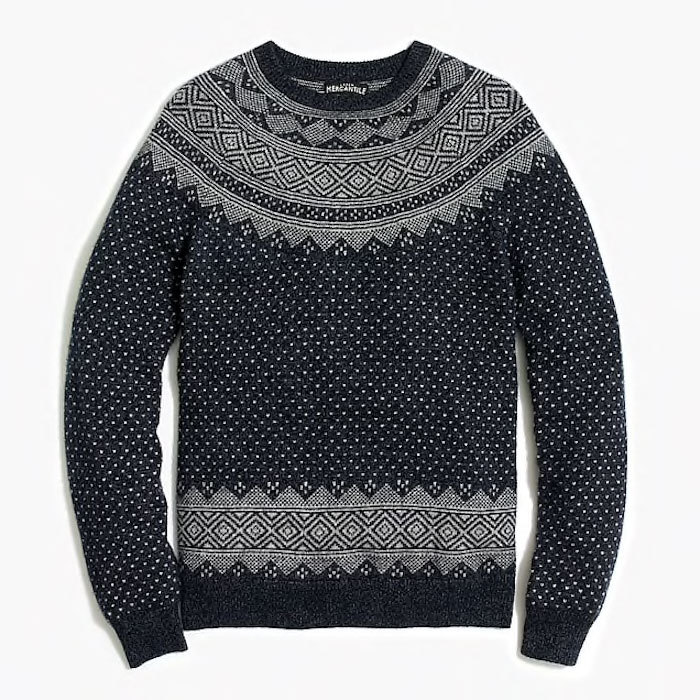 新品 L 海外限定 J.Crew ジェイクルー Fair Isle Supersoft Wool Neck Blend Knit Sweater クルーネック ニット セーター リカーストア