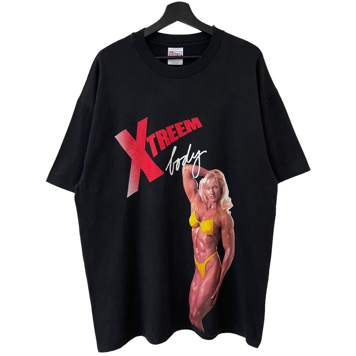 ■激レア■90s USA製 XTREEM CAMERA 女性ボディービルダー フォト 企業 Tシャツ XL アート カメラ ビンテージ_画像1