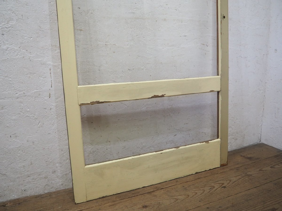 taM0331*(11)[H182,5cm×W91,5cm]* Vintage * paint. peel off . large tree frame glass door * large fittings sliding door entranceway door retro antique M pine 