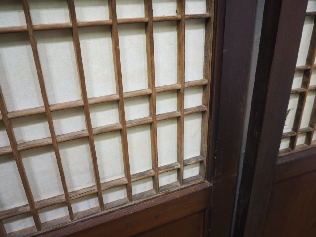 taM0600*[H176cm×W92cm]×2 sheets * antique * taste ... exist old wooden sliding door * old fittings wooden door obi door .. door shoji door old Japanese-style house reproduction retro M pine 