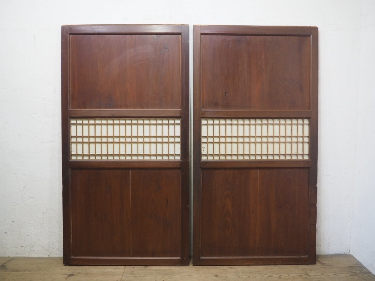 taM0600*[H176cm×W92cm]×2 sheets * antique * taste ... exist old wooden sliding door * old fittings wooden door obi door .. door shoji door old Japanese-style house reproduction retro M pine 