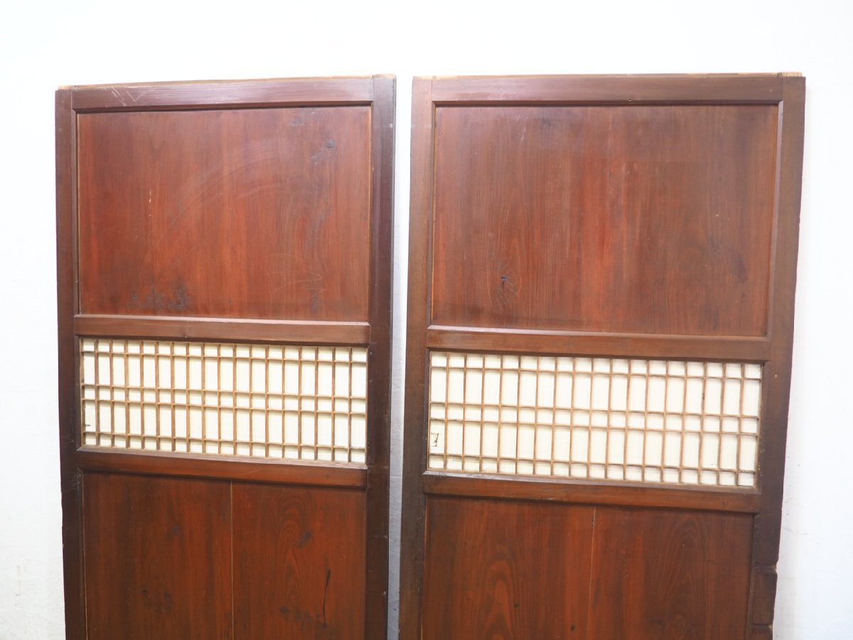 taM0600*[H176cm×W92cm]×2 sheets * antique * taste ... exist old wooden sliding door * old fittings wooden door obi door .. door shoji door old Japanese-style house reproduction retro M pine 