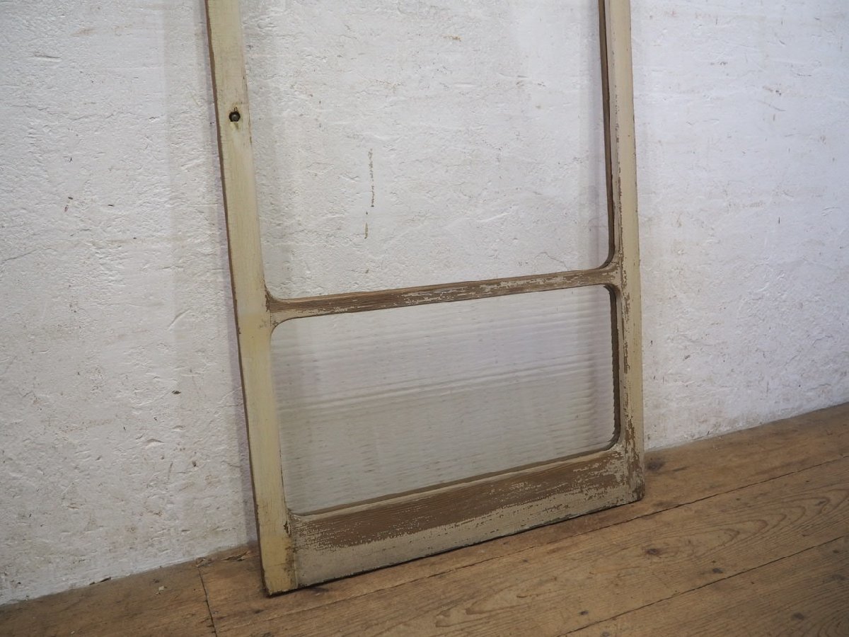 taM0681*(1)[H138cm×W68cm]* antique * rare design. old tree frame sliding door * old fittings glass door sash retro Mid-century M under 