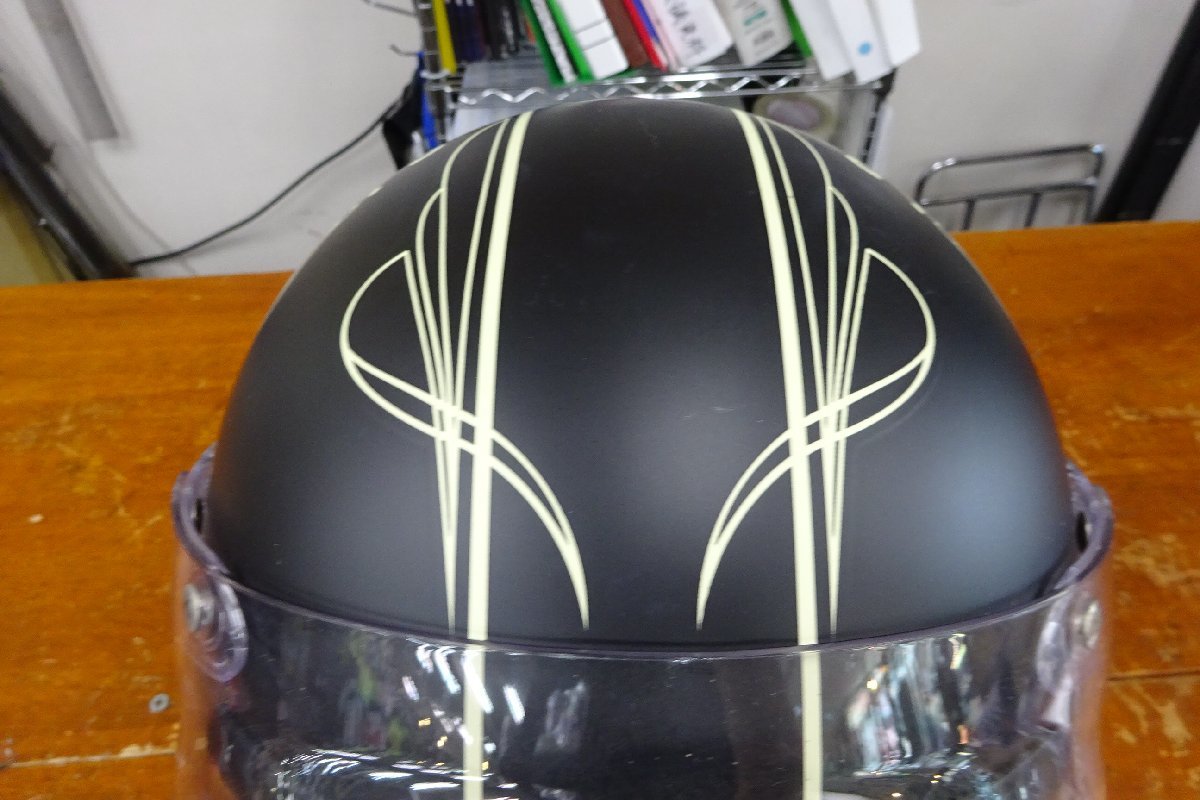 RIDEZ ライズ ジェットヘルメット マット黒グラフィックモデル サイズ57-60㎝未満の画像2