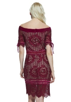 TADASHI SHOJI　タダシショージ　BURGUNDY　ワンピース　「０ 」/ ５−７号程度_画像2