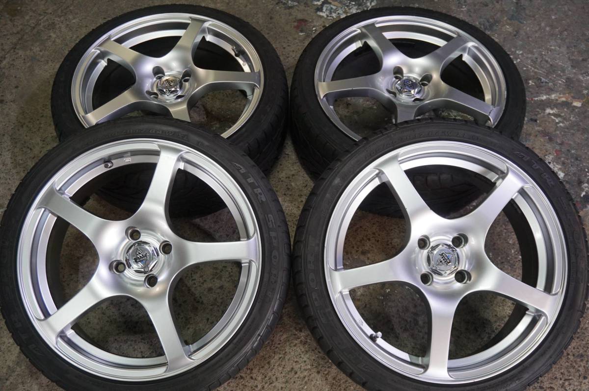 深溝 ATR 205/40R17 HRS 7J +45 PCD100 MINI クーパー アクア ヤリス ノート マーチ ヴィッツ フィット スイフト コンパクト車 *423nの画像1