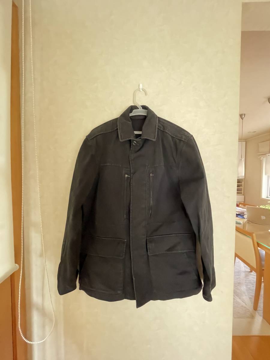 美品・ユニクロ・メンズ・コート・ジャケット・上着・ブラック・Mサイズ・綿100％・1280円_画像1