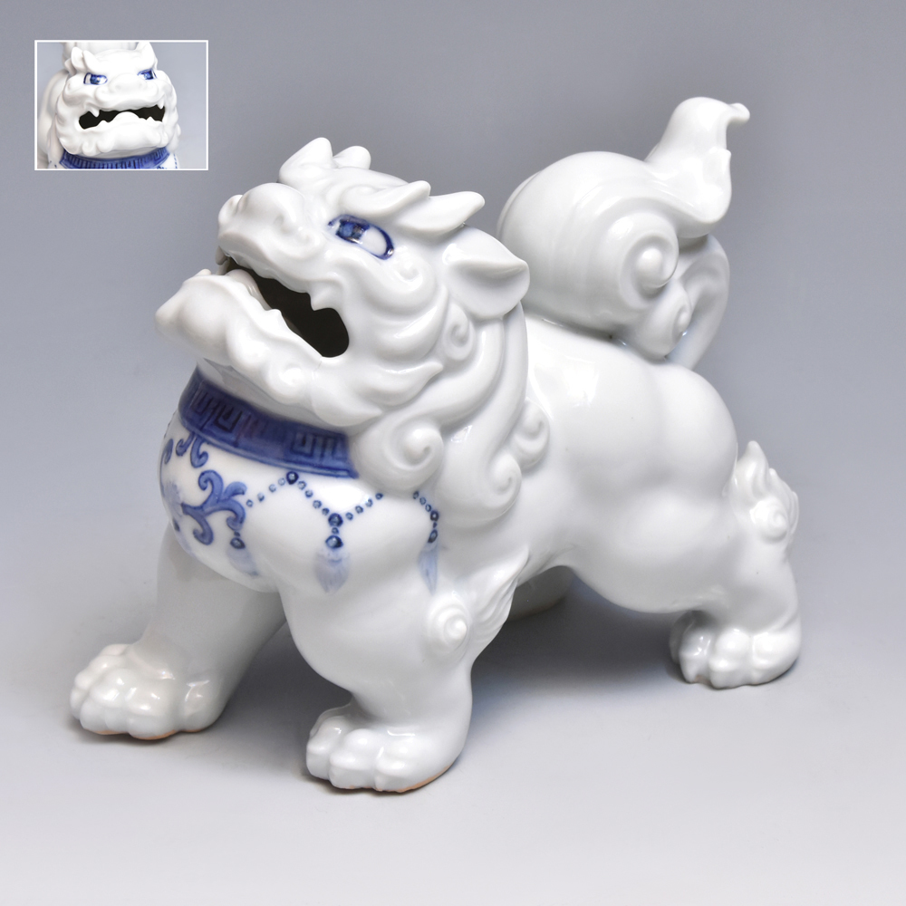 平戸焼　獅子置物　古陶磁器　有田焼　三川内　美品　　y2274_画像1