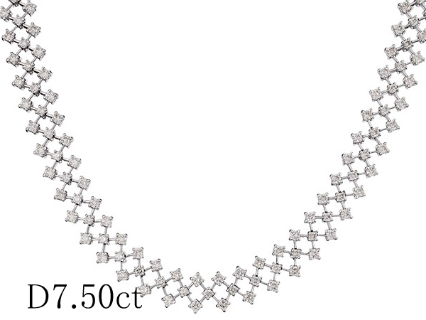 ダイヤモンド/7.50ct デザイン ネックレス K18WG_画像1