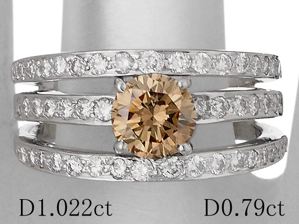 選ぶなら 1Pダイヤモンド/1.022ct 14号 Pt900 リング デザイン ダイヤ