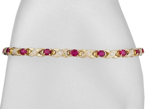  ruby diamond design bracele K18YG