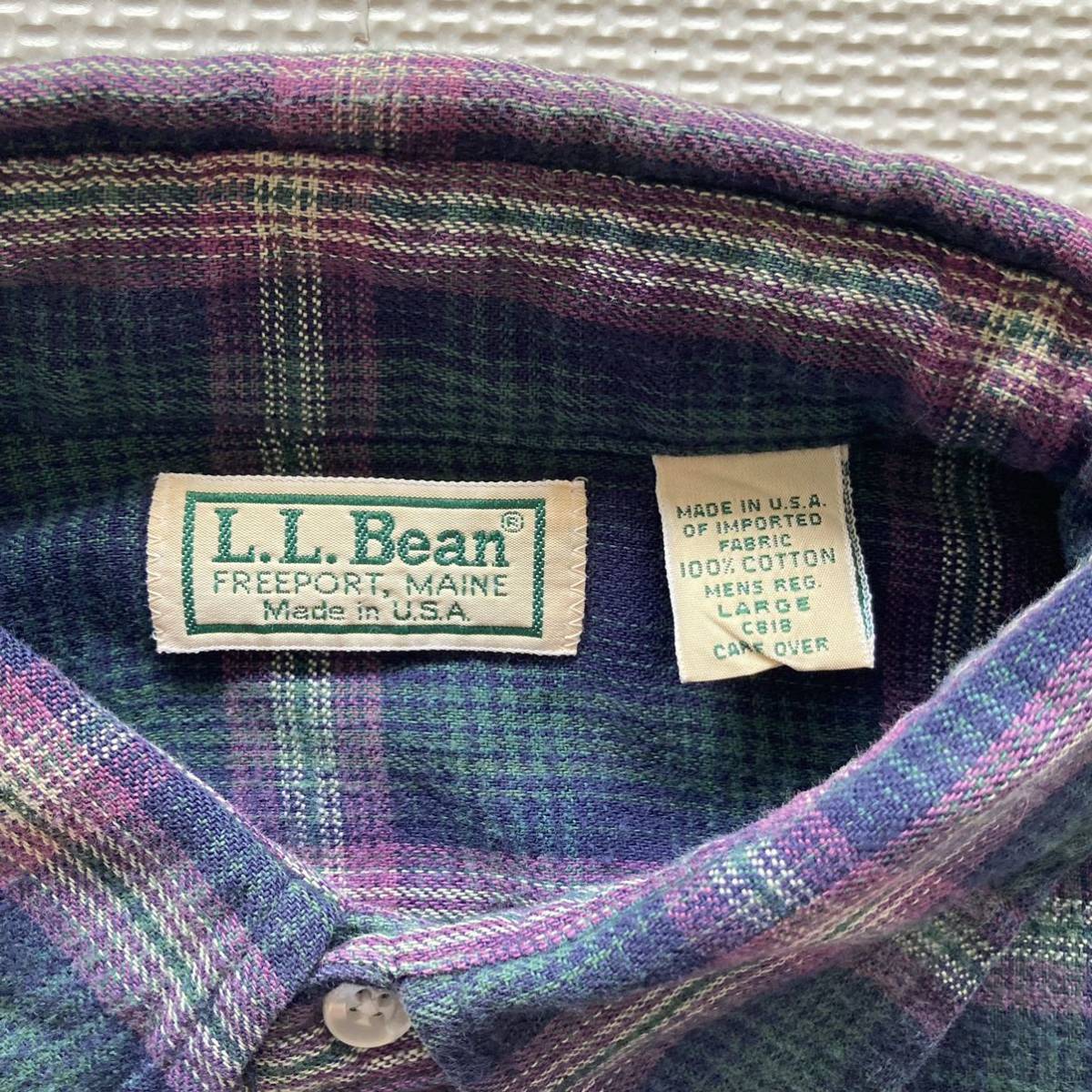 L.L.Bean エルエルビーン USA製 ネルシャツ 長袖シャツ L_画像5