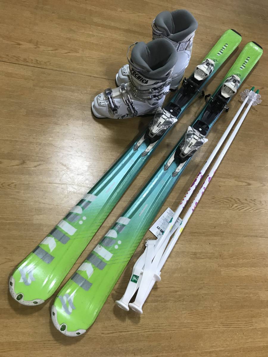 ☆★☆２０２４最終クリアランスセール　N197　レディースカービング4点セット板 VOLKL 151ｃｍ/ 靴TECNICA23.0-23.5ｃｍ/ POLE新品105ｃｍ