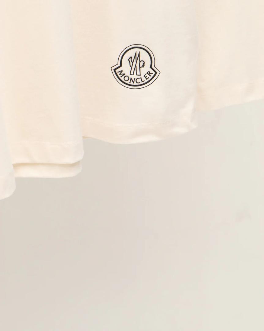 XLサイズ【未使用】MONCLER レタリング ロング Tシャツ　XL　アイボリー　正規品 ◆定価９万円◆