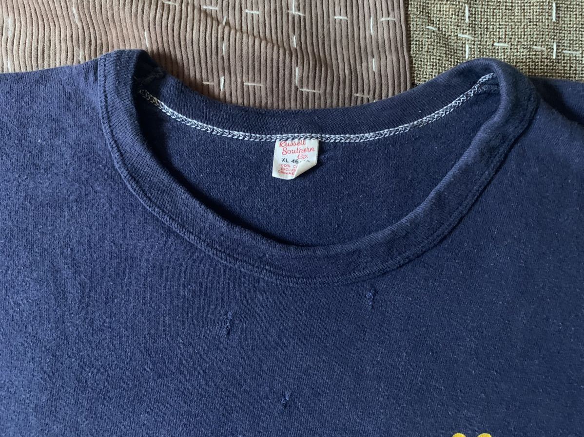 60s XL russell southern vintage tシャツ USA製 アメリカ製 ラッセル ビンテージ navy 紺 ネイビー シグマ SIGMA Σ_画像2