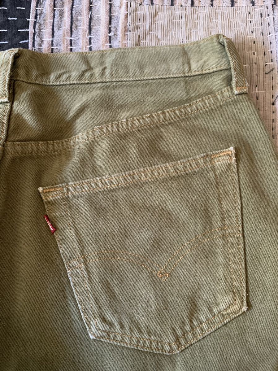 97年製 W34 L32 levi's 501 カーキ 後染め vintage デニムパンツ USA製 アメリカ製 リーバイス 505_画像7