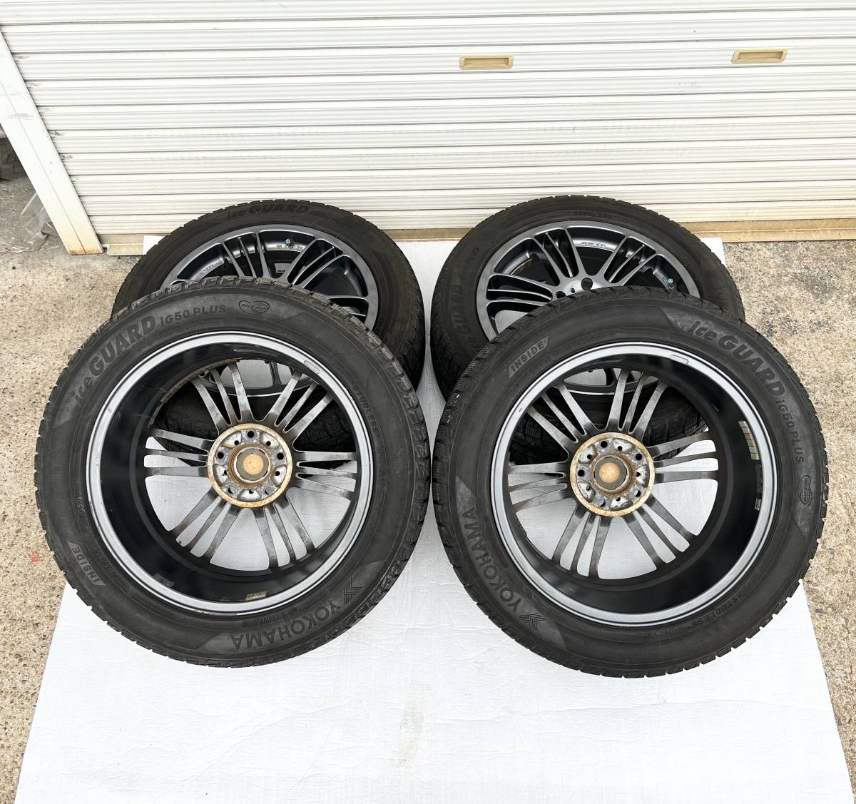 ＊送料込＊RAYS FOUNDRY タイヤ ホイール スタッドレス 17インチｘ7.0JJ 114.3 +48 215/55R17 16年製 ヨコハマ レイズ 送料無料 1341_画像5