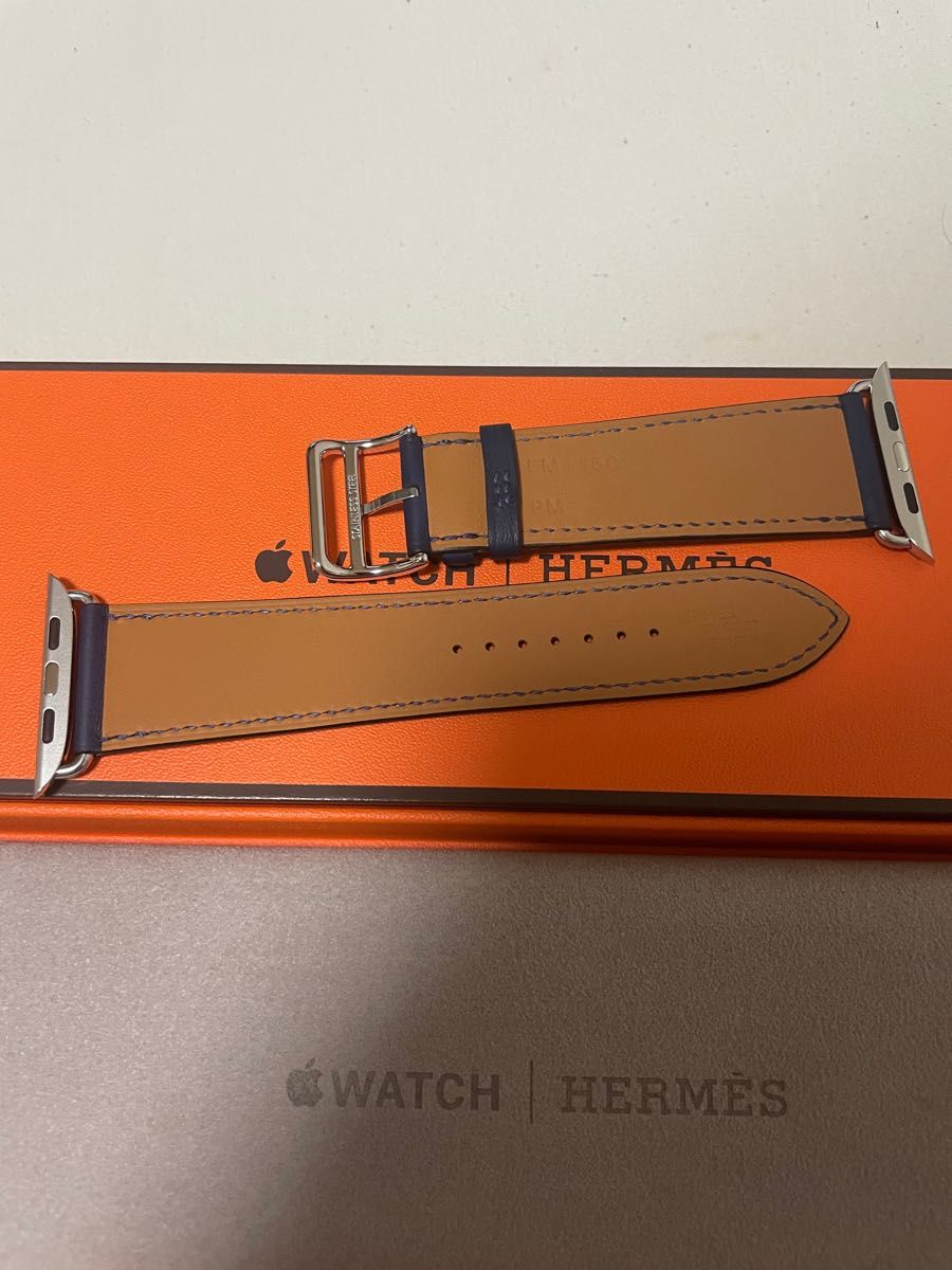 新品未使用 Apple Watch HERMES アップルウォッチ エルメス レザーベルト ネイビー 紺 NAVY