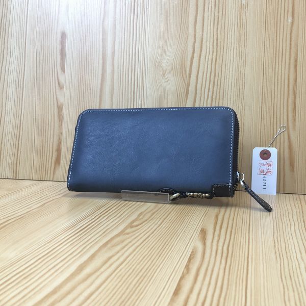 浅草革具】メンズ 財布 長財布 ラウンドファスナー 牛革 ヌメ革 1円