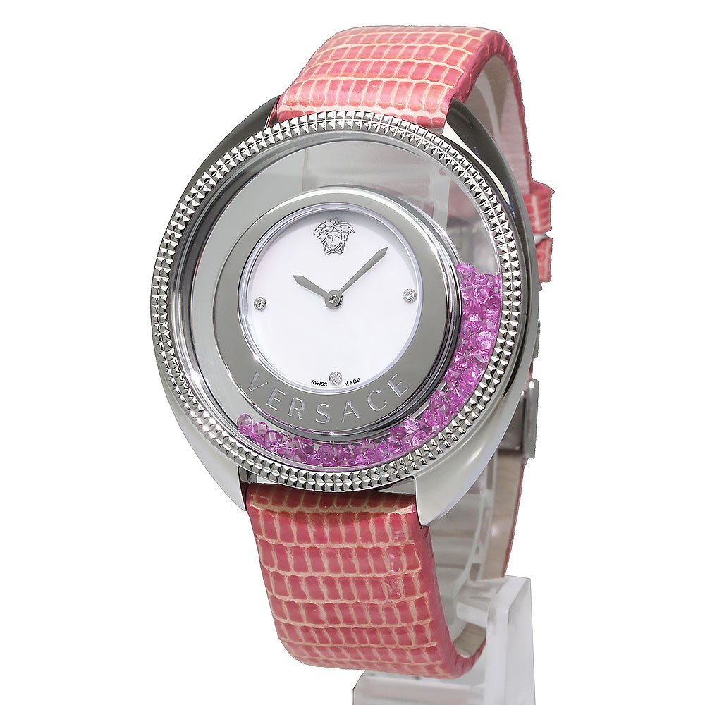 色々な （新品・未使用品）ヴェルサーチ 3Pダイヤ ディスティニープレシャス クオーツ 腕時計 ピンク ギャラあり 訳あり ヴェルサーチ