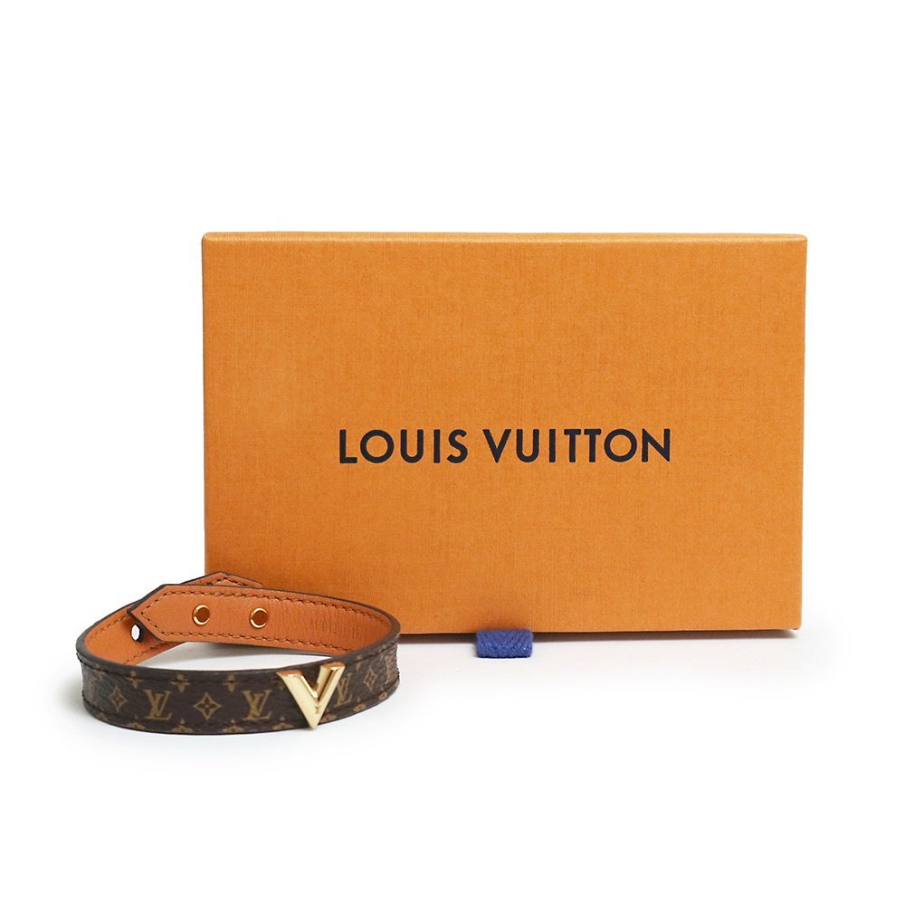 ( new goods * unused goods ) Louis Vuitton LOUIS VUITTON brass reesen car ruV bracele monogram Brown tea Gold metal fittings M6042 box attaching 