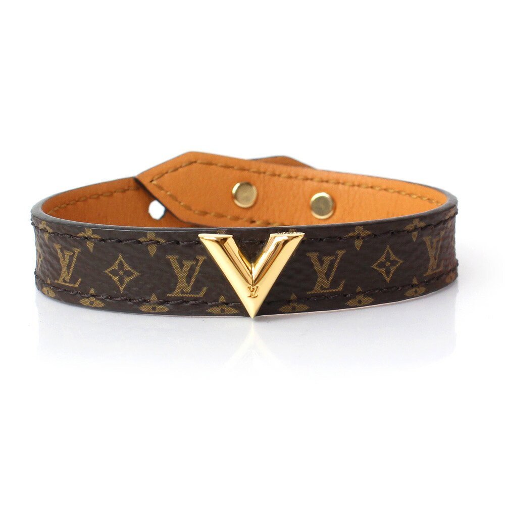 ( new goods * unused goods ) Louis Vuitton LOUIS VUITTON brass reesen car ruV bracele monogram Brown tea Gold metal fittings M6042 box attaching 