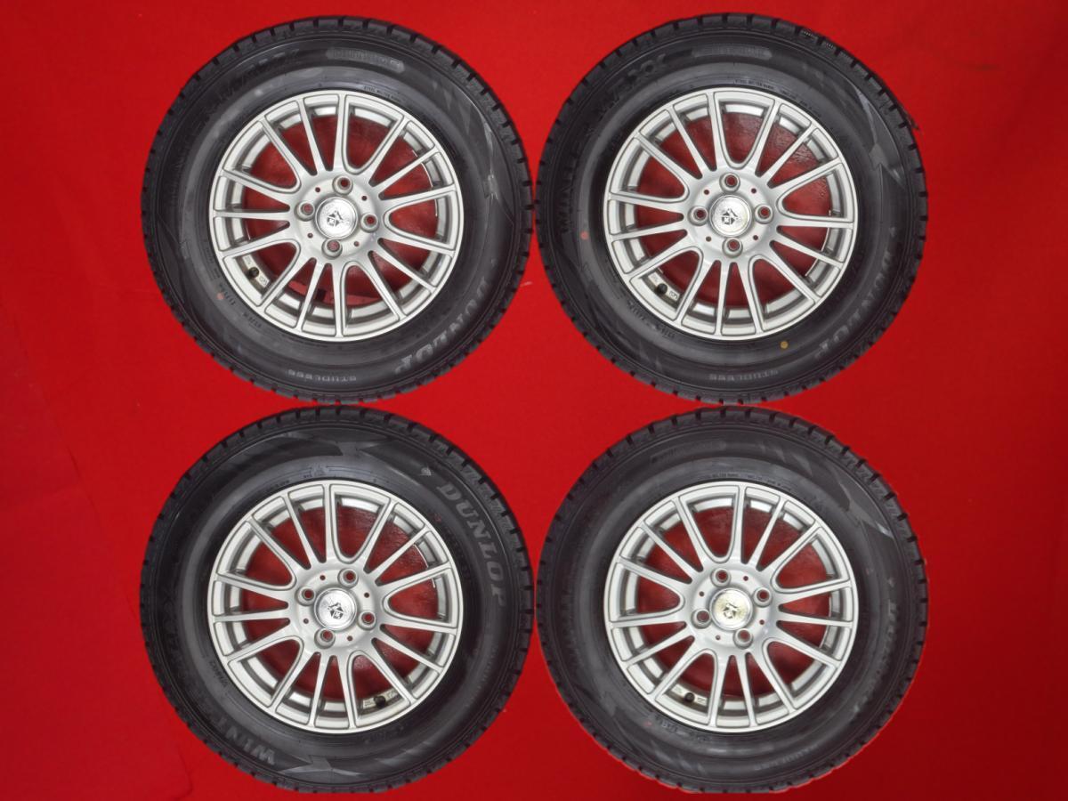 スタッドレス G・Machフルーレ+ダンロップウィンターMAXX02 WM02 185/70R14 8.5分山★ノートなどに!stwt14