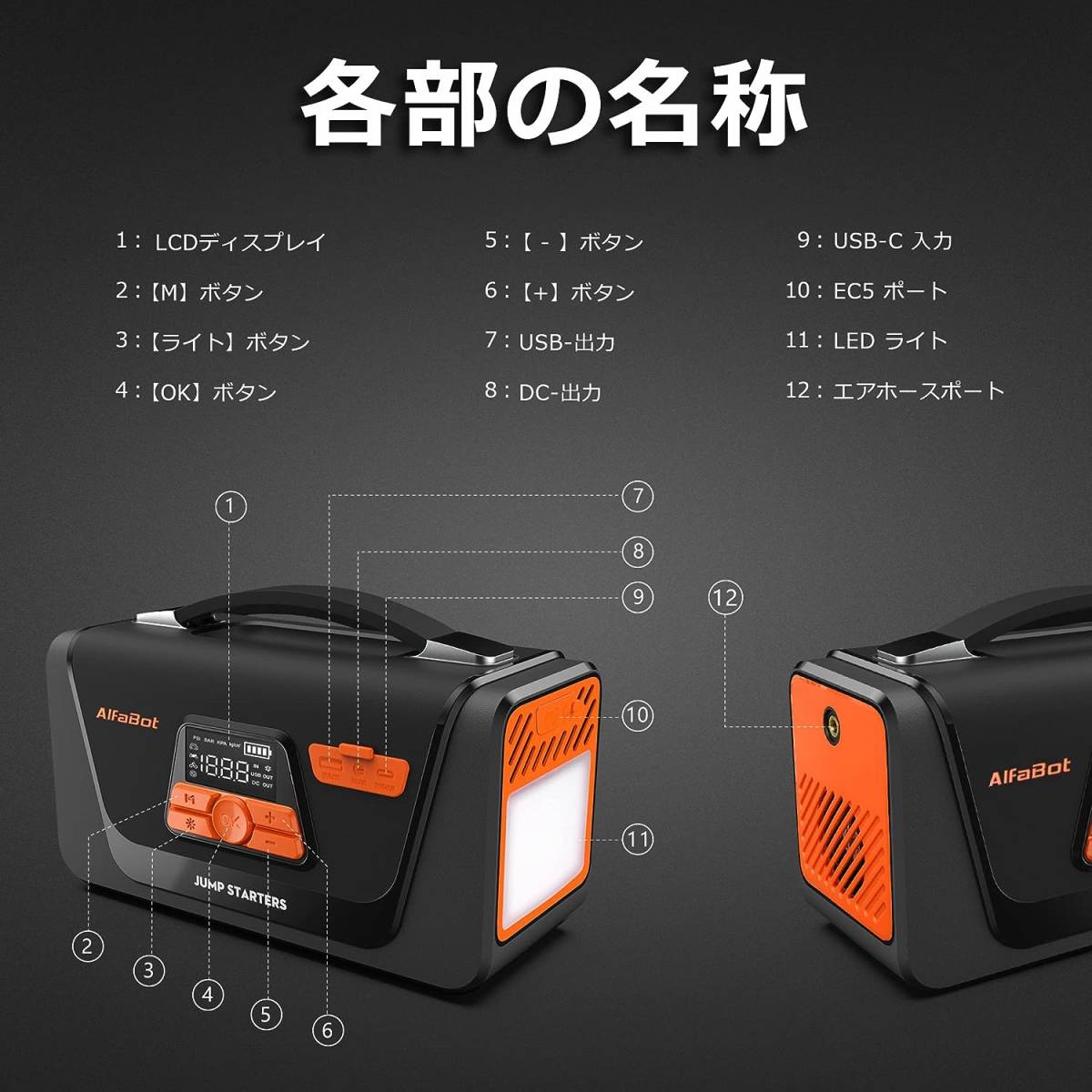  Jump стартер AlfaBot Q4.pi-k электрический ток 4000A 12V машина 4-in-1 бензиновая машина вообще дизельная машина 8.0L соответствует мобильный аккумулятор 