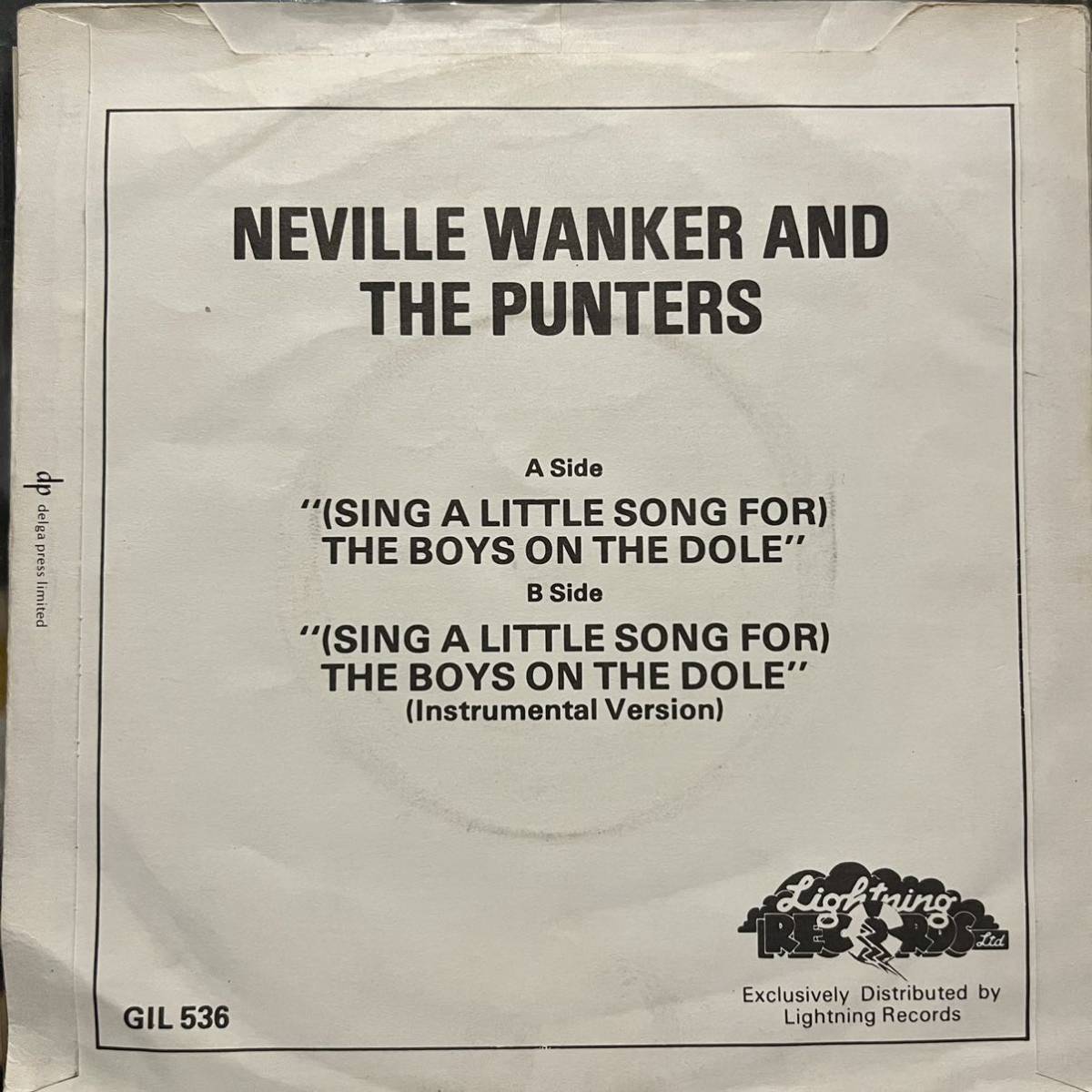 Neville Wanker And The Punters Sing A Little Song For The Boys On The Dole punk небо страна kbd оригинал запись punk power pop mods 77punk