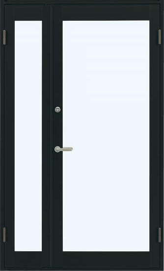 大人気新作  アルミサッシ YKK 店舗ドア 7TD W1235×H2018 親子 単板 ドアクローザー付 玄関用、勝手口用