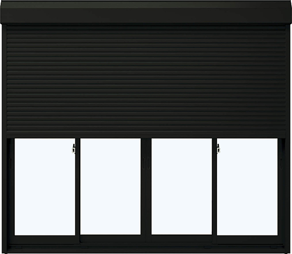 【お買得！】 アルミサッシ YKK 複層 （25120-4） W2550×H2030 引違い窓 シャッター付 フレミング 窓、サッシ