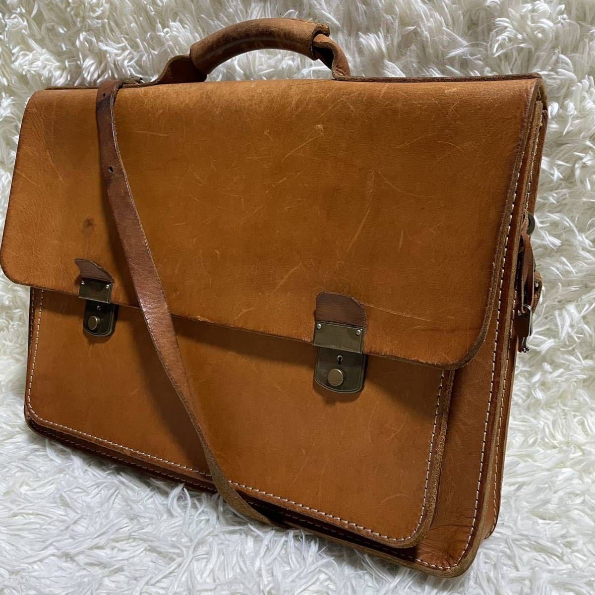 1円 極美品 HERZ ヘルツ ブリーフケース ビジネスバッグ ショルダー