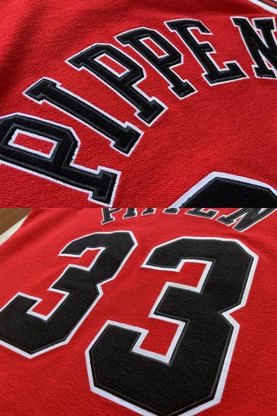 美品 NBA BULLS PIPPEN #33 スコッティ・ピッペン Mitchell&Ness ミッチェルアンドネス シカゴ・ブルズ スウィングマン ユニフォーム 刺繍