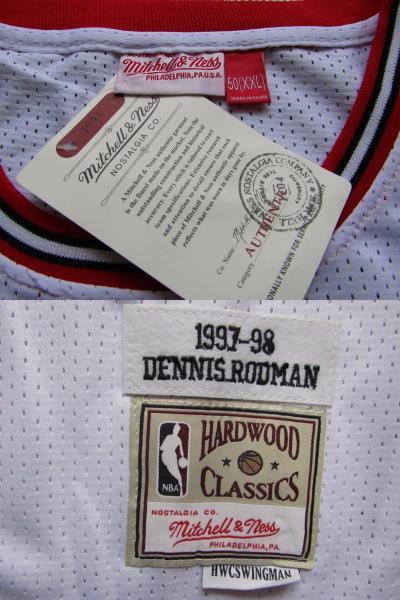 【未使用品】 NBA RODMAN #91 デニス・ロッドマン BULLS シカゴ・ブルズ ユニフォーム ゲームシャツ ジャージ 刺繍 ジョーダン XXL 白の画像9