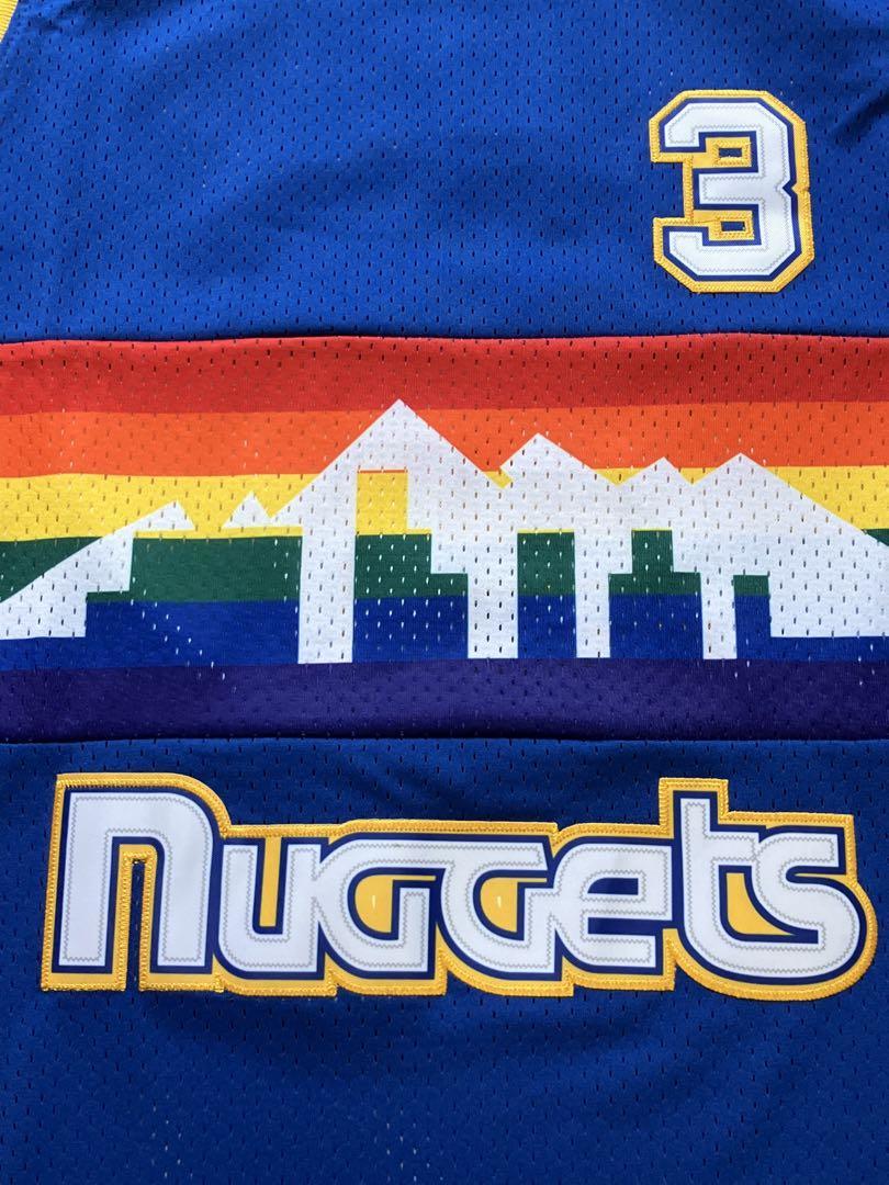 【未使用品】 NBA アレン・アイバーソン NUGGETS IVERSON #3 ★デンバー・ナゲッツ ユニフォーム ゲームシャツ ジャージ XL　刺繍　美品_画像3