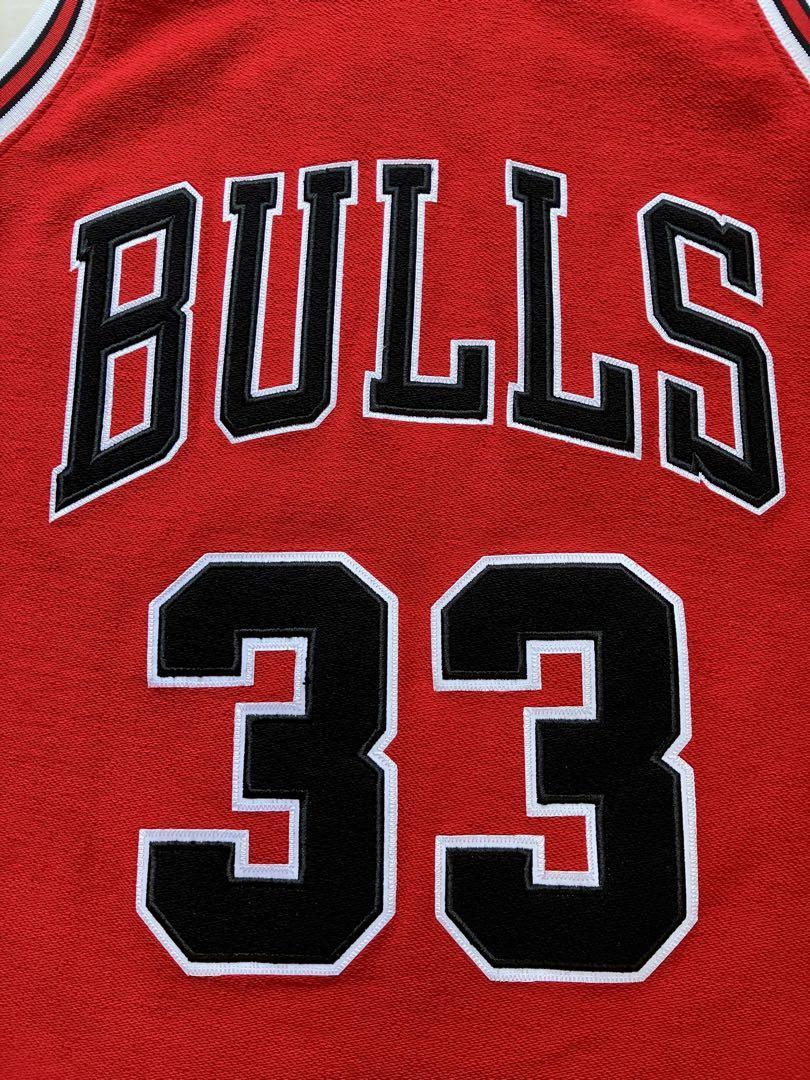 美品 NBA BULLS PIPPEN #33 スコッティ・ピッペン Mitchell&Ness ミッチェルアンドネス シカゴ・ブルズ スウィングマン ユニフォーム 刺繍