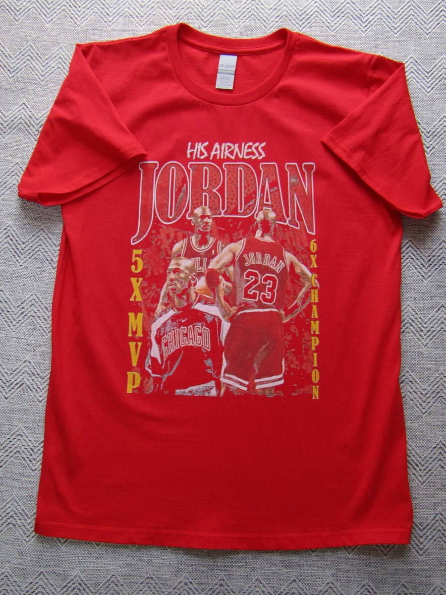 【未使用品】 NBA JORDAN ＃23 BULLS シカゴ・ブルズ ★ コントラスト Tシャツ ユニフォーム　L　赤　レッド_画像7