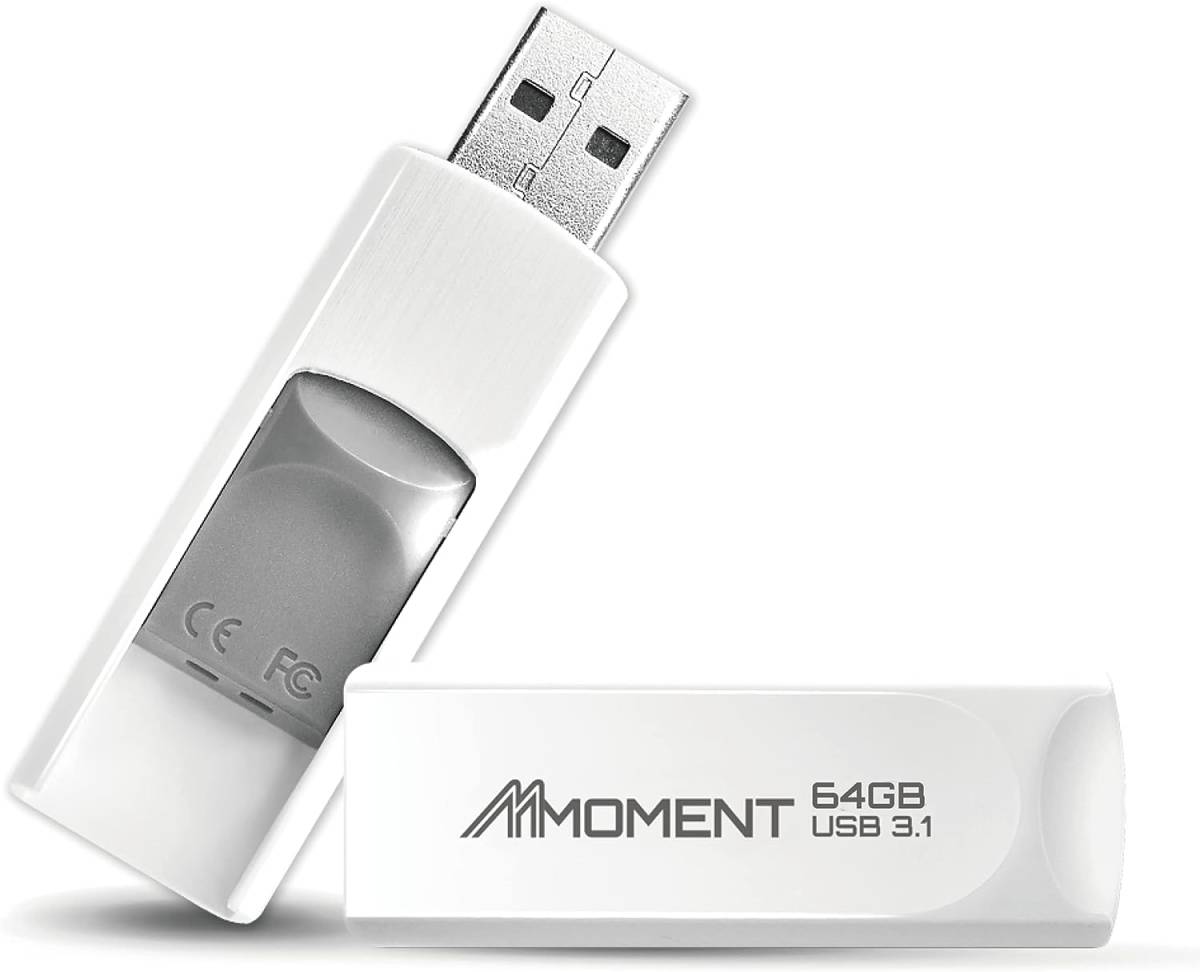 白 64GB 【読込最大100MB/s】MMOMENT MU39 64GB USBメモリ USB3.1(Gen1)_画像1