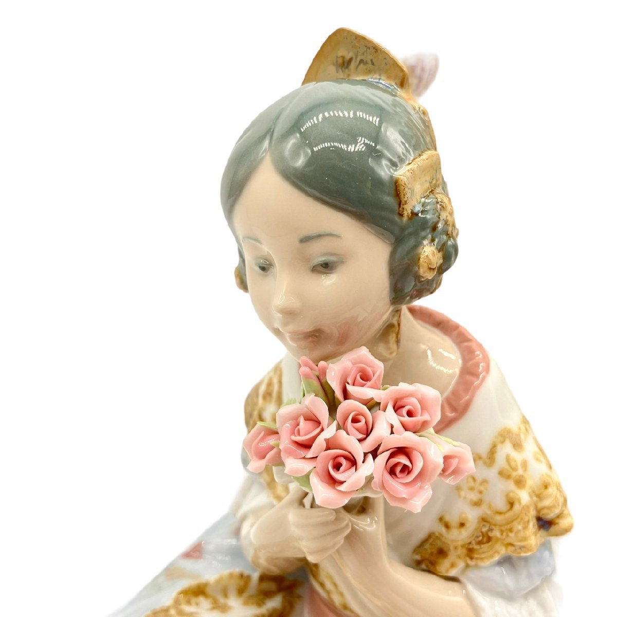 美品 リヤドロ LLADRO 1396 バレンシアの少女 陶器 人形 フィギュリン