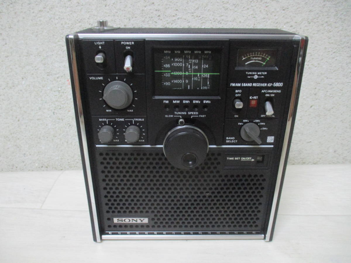 SONY ICF-5800 スカイセンサー BCLラジオ ケース付き ジャンク品-