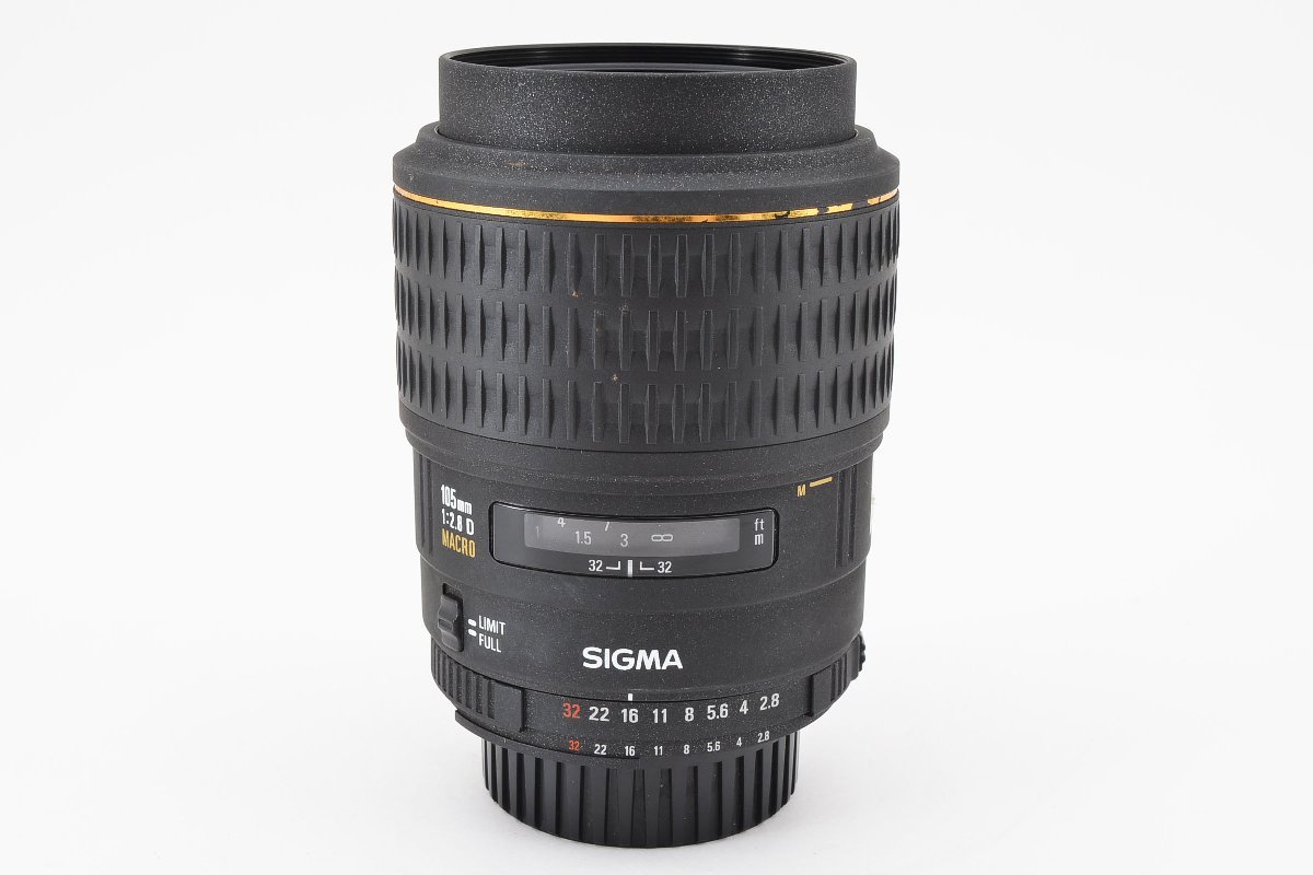 Sigma 105mm F/2.8 D EX Macro マクロ Nikon Fマウント [現状品] 元箱 ソフトケース レンズフード付き_画像7