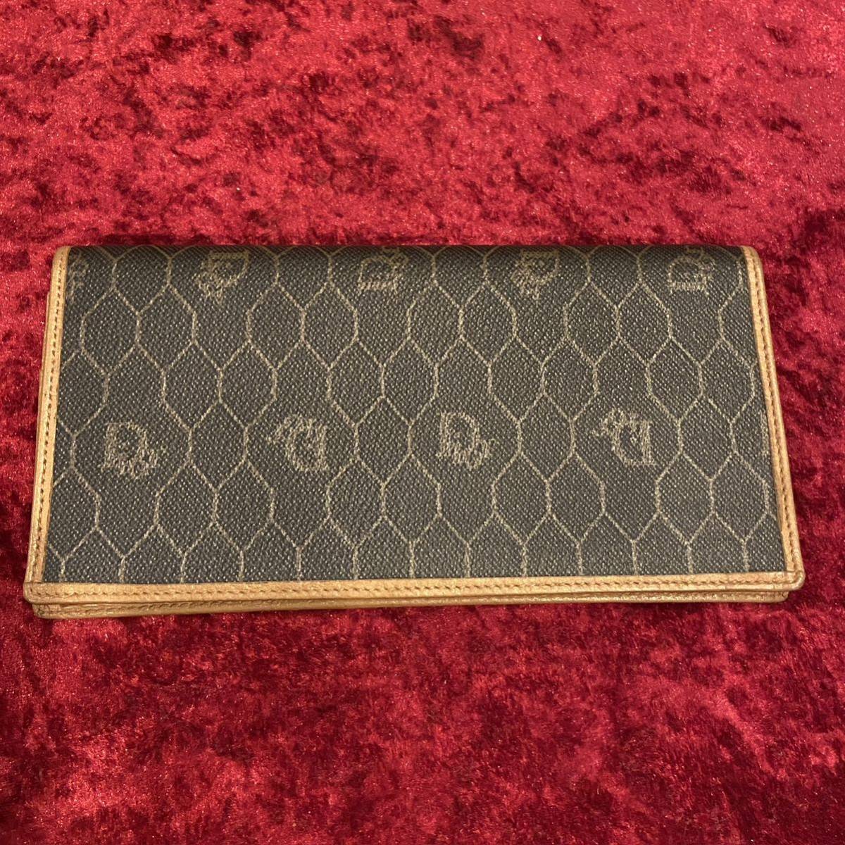 美品 vintage Dior クリスチャンディオール 網模様 長財布 二つ折り