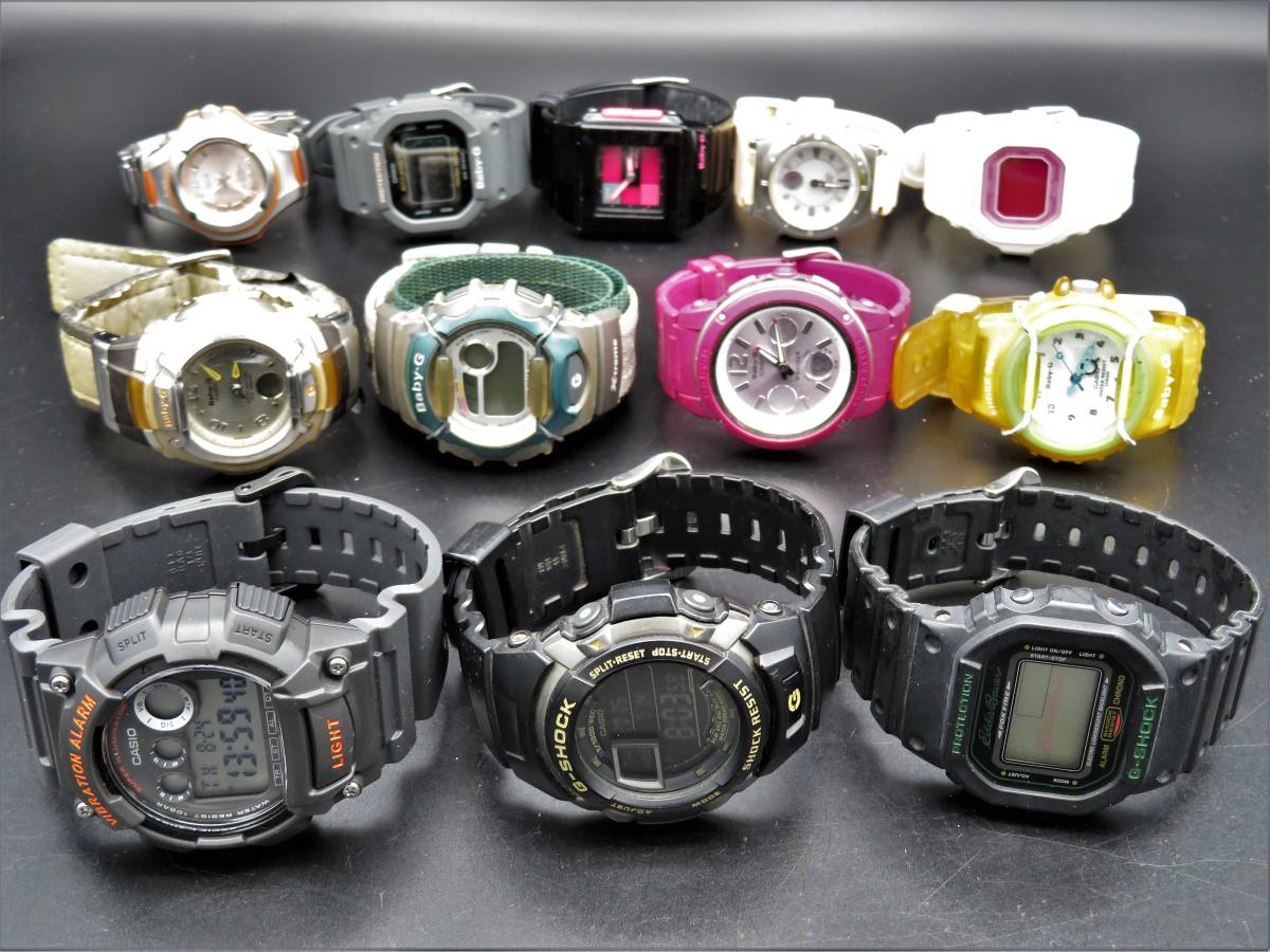 1円~! 山ジャンク稼働品含むCASIO カシオG-SHOCK Baby-G等まとめ売り