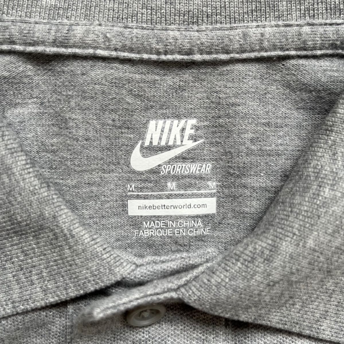 NIKE SPORTSWEAR ナイキスポーツウェア　ビックロゴ　スウッシュ　半袖ポロシャツ　グレー　Mサイズ 送料無料