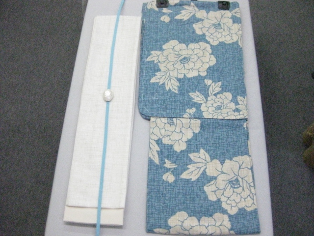  женский юката * взрослый юката классика рисунок голубой земля цветочный принт юката *. неотбеленная ткань маленький obi 4 позиций комплект 