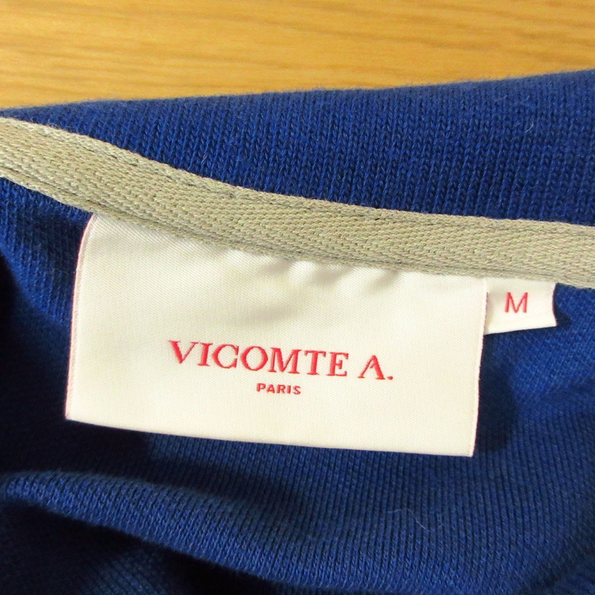 ◎VICOMTE A. ヴィコント アー◆半袖 ポロシャツ 鹿の子 切り替え◆メンズ 紺xグレーx白 Mサイズ◆A2229_画像8