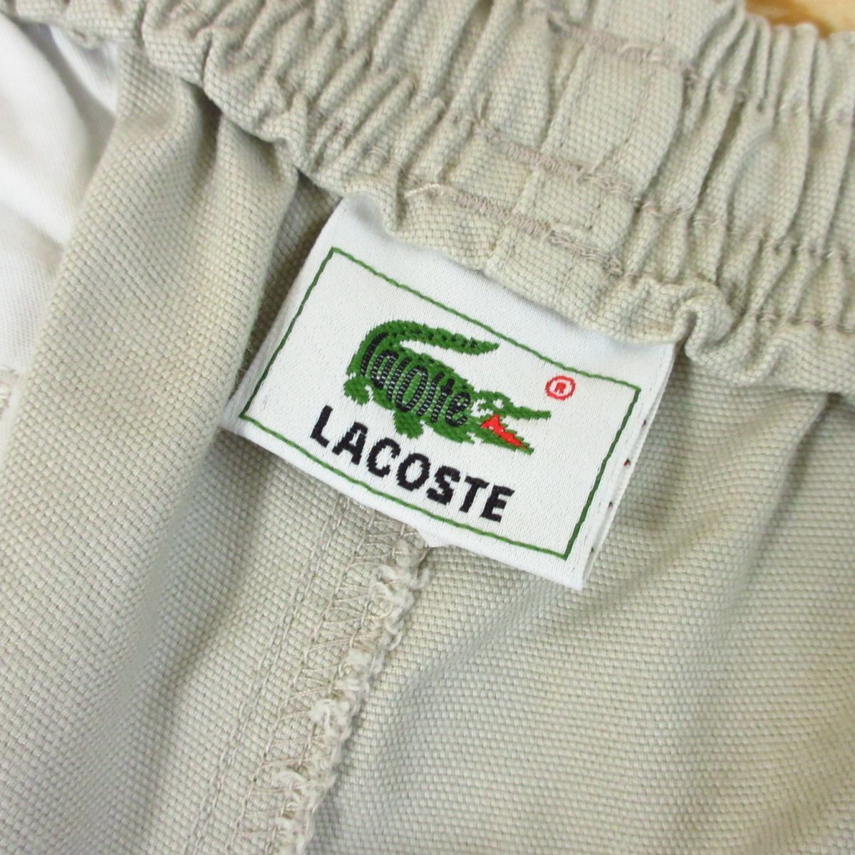 ◎80～90s！LACOSTE ラコステ 大沢商会◆ハーフパンツ ショーツ チノパン コットン 文字ワニタグ ヴィンテージ◆メンズ ベージュ 3◆P2634_画像7