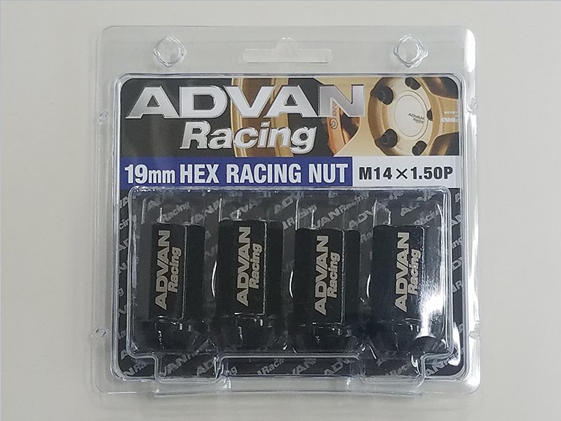 【メーカー取り寄せ】ADVAN Racing M14×1.50P 19mm HEX レーシングナット ブラック 20個セット_画像1