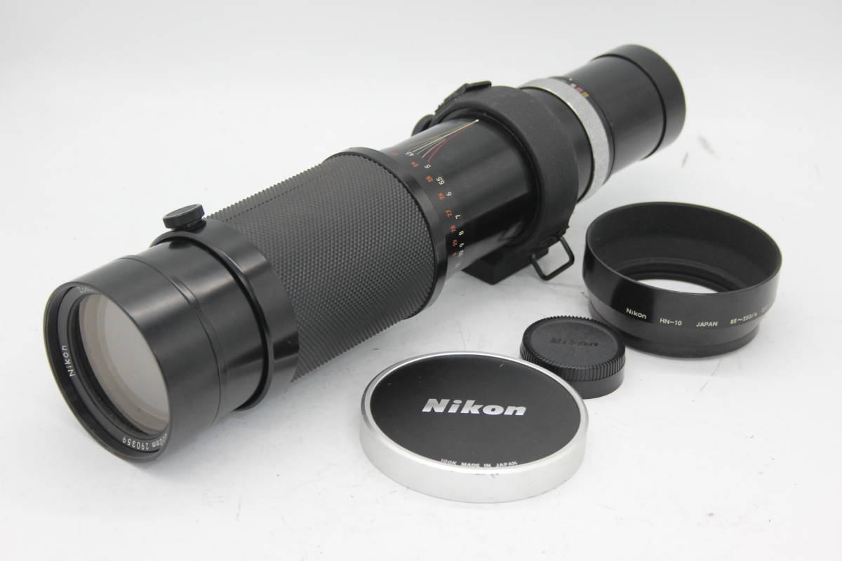 【訳あり品】 ニコン Nikon Zoom-Nikkor Auto 200-600mm F9.5 前後キャップ フード 三脚座付き レンズ C9671_画像1