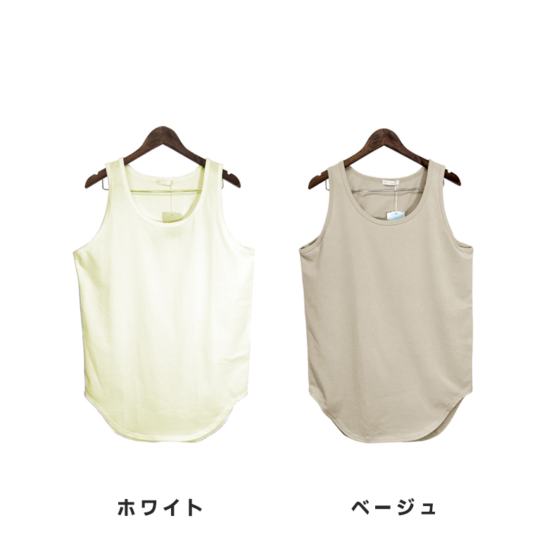  round cut long height tank top 32782 30852 contact cold sensation .. sweat speed . new goods black M